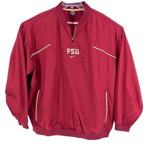 Nike Florida State Seminoles Jacket Men's XXL Red Pullover 1/4 Zip FSU Logo Team